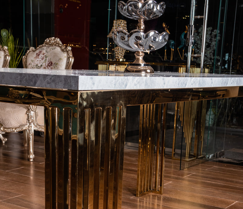 Gold x White Stainless Steel Dining table