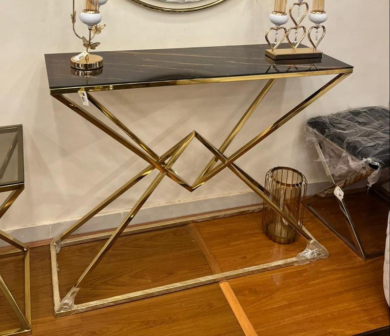 Pyramid stainless steel console