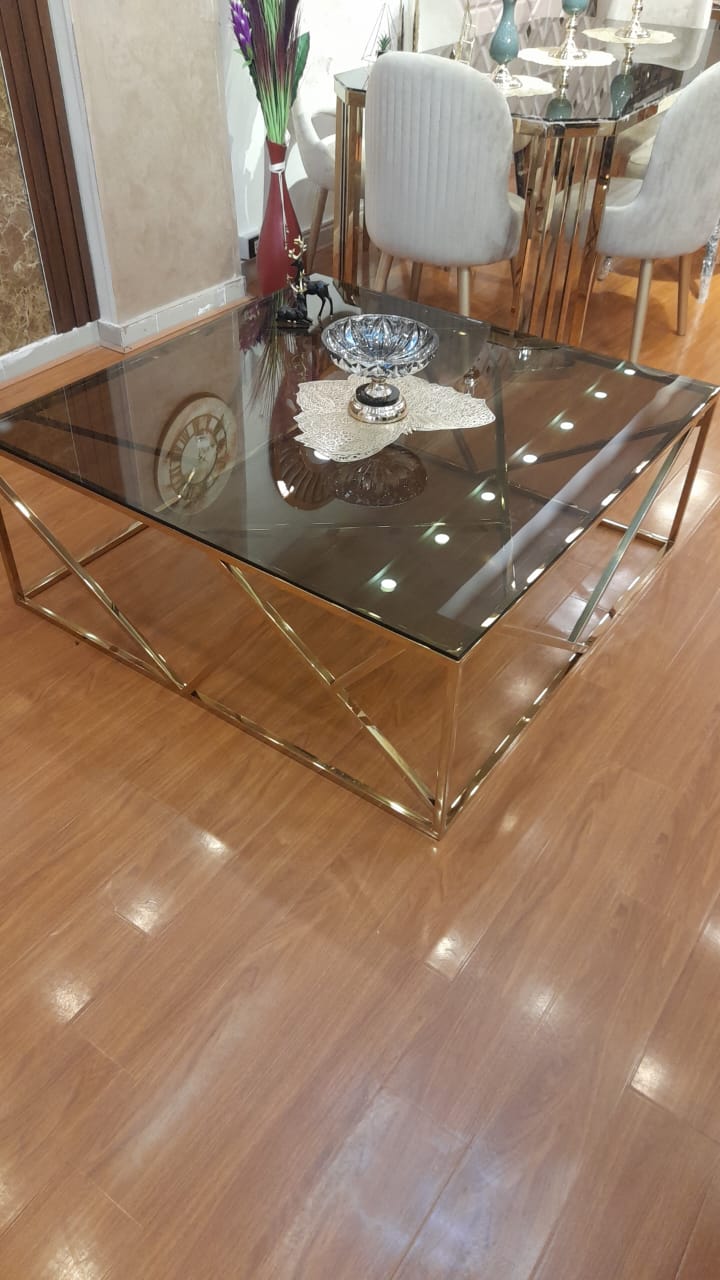 New Geometric stainless steel center table