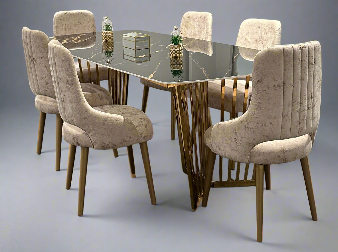 Radiant Dining Table with 6 chairs