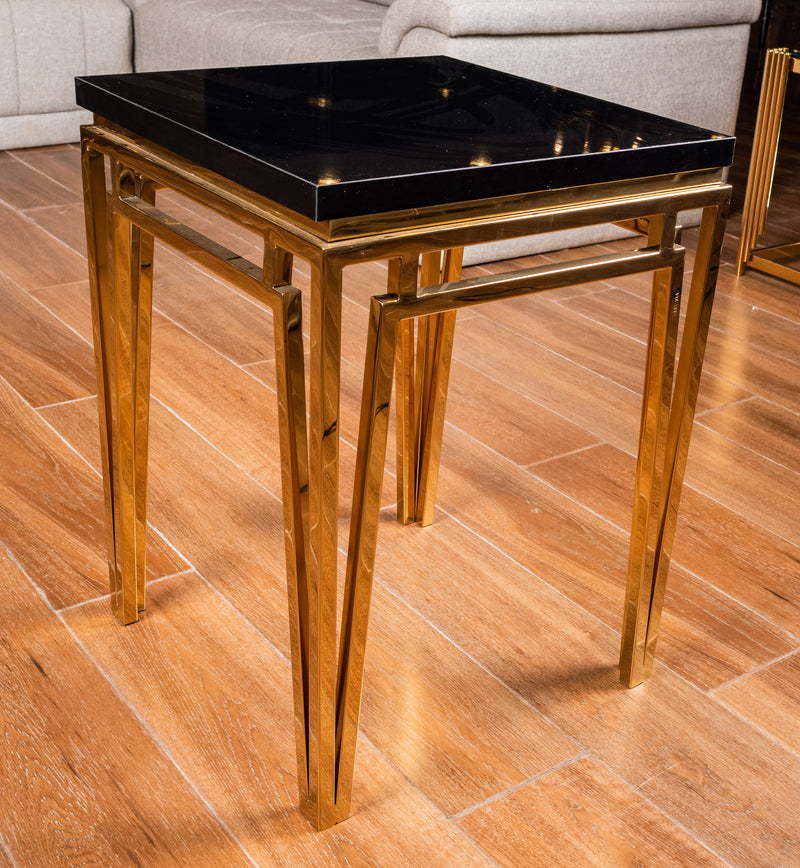 Slim stainless steel side table (gold)